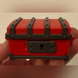 1990 Playmobil Treasure Chest Red Pirate Trunk Geobra Storage Box